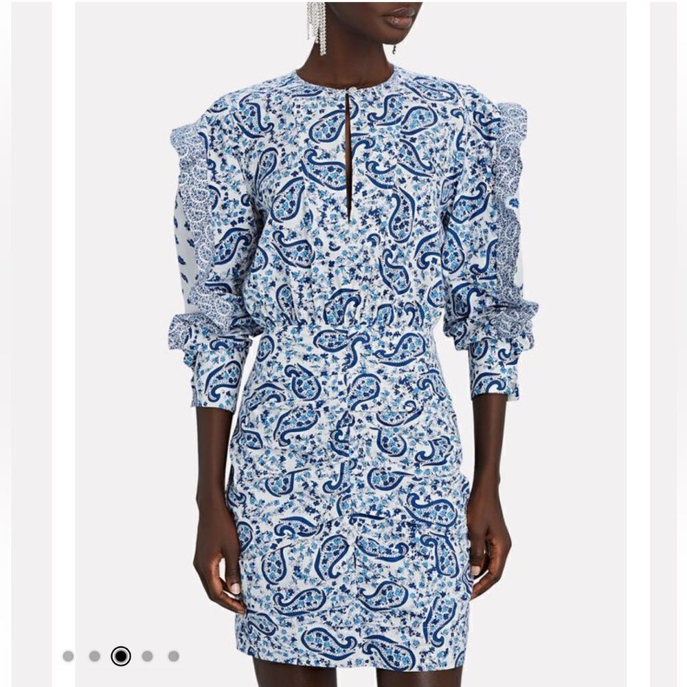 New ISABEL MARANT ÉTOILE Lexini Paisley Cotton Mini Dress Size 38/ US Medium